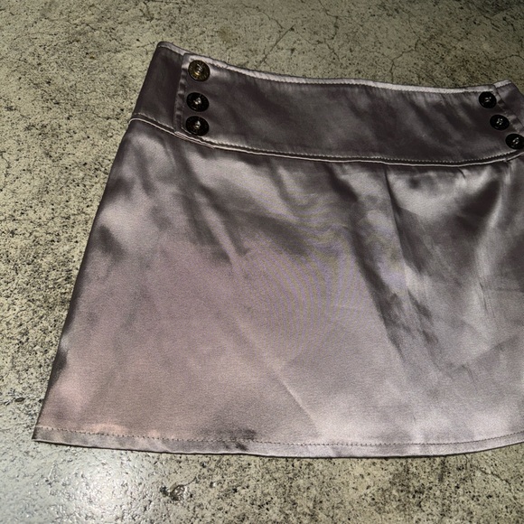 Cleveland Street women’s copper silver mini skirt size 7 satin zip up skirt y2k - Picture 3 of 7